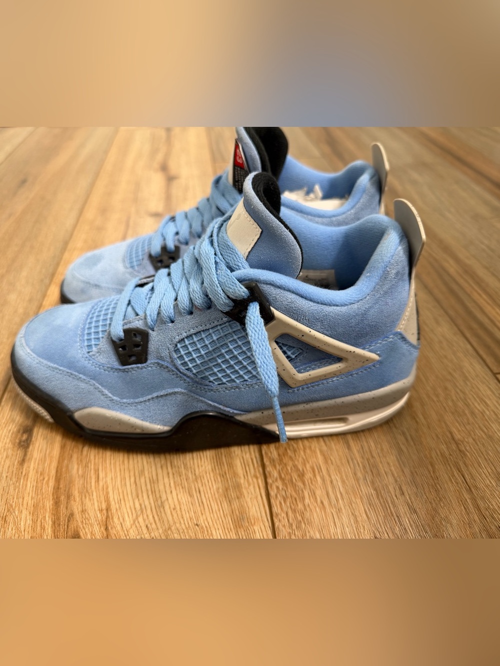 Nike Jordan 4 Retro Kids Light Blue Suede Sneakers